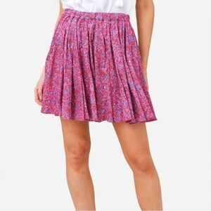 Xirena pink floral mini skirt cotton, XS